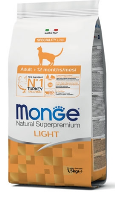 MONGE CAT 1.5KG LIGHT TACCHINO