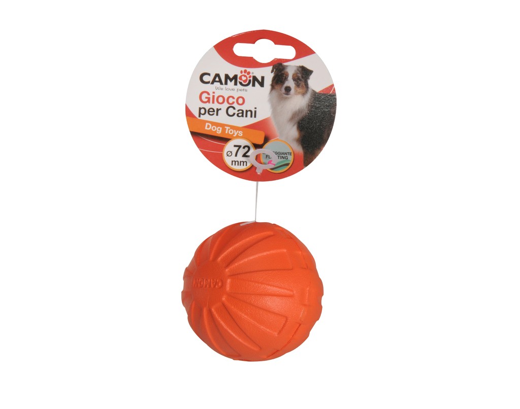 Camon gioco cane palla eva 72mm arancione