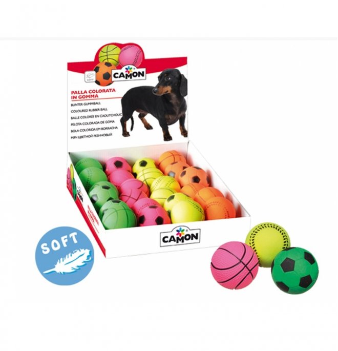 CAMON GIOCO CANE PALLA SPORT IN GOMMA 63MM 