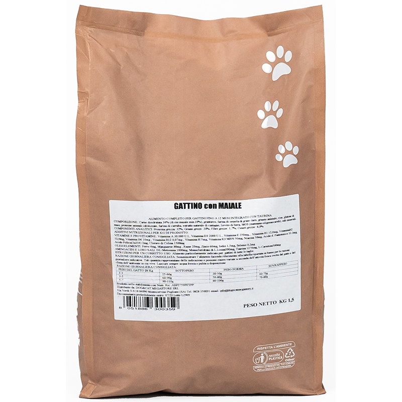 DOGCAT GATTO SUPER TASTE 1.5KG KITTEN MAIALE
