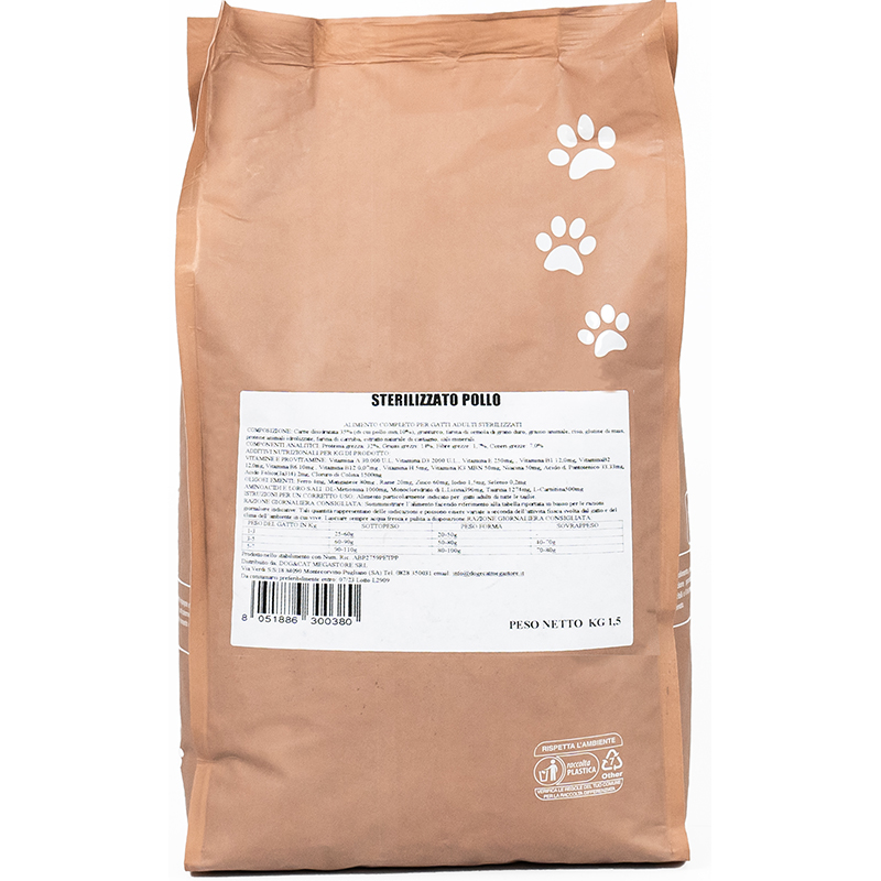 Dogcat gatto super taste 1.5kg steril pollo