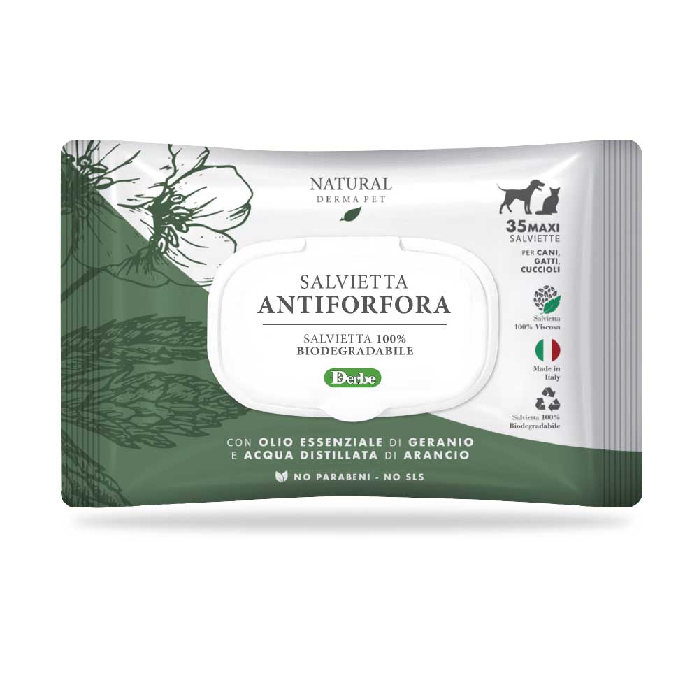 NATURAL DERMA PET SALVIETTA ANTIFORFORA 35PZ