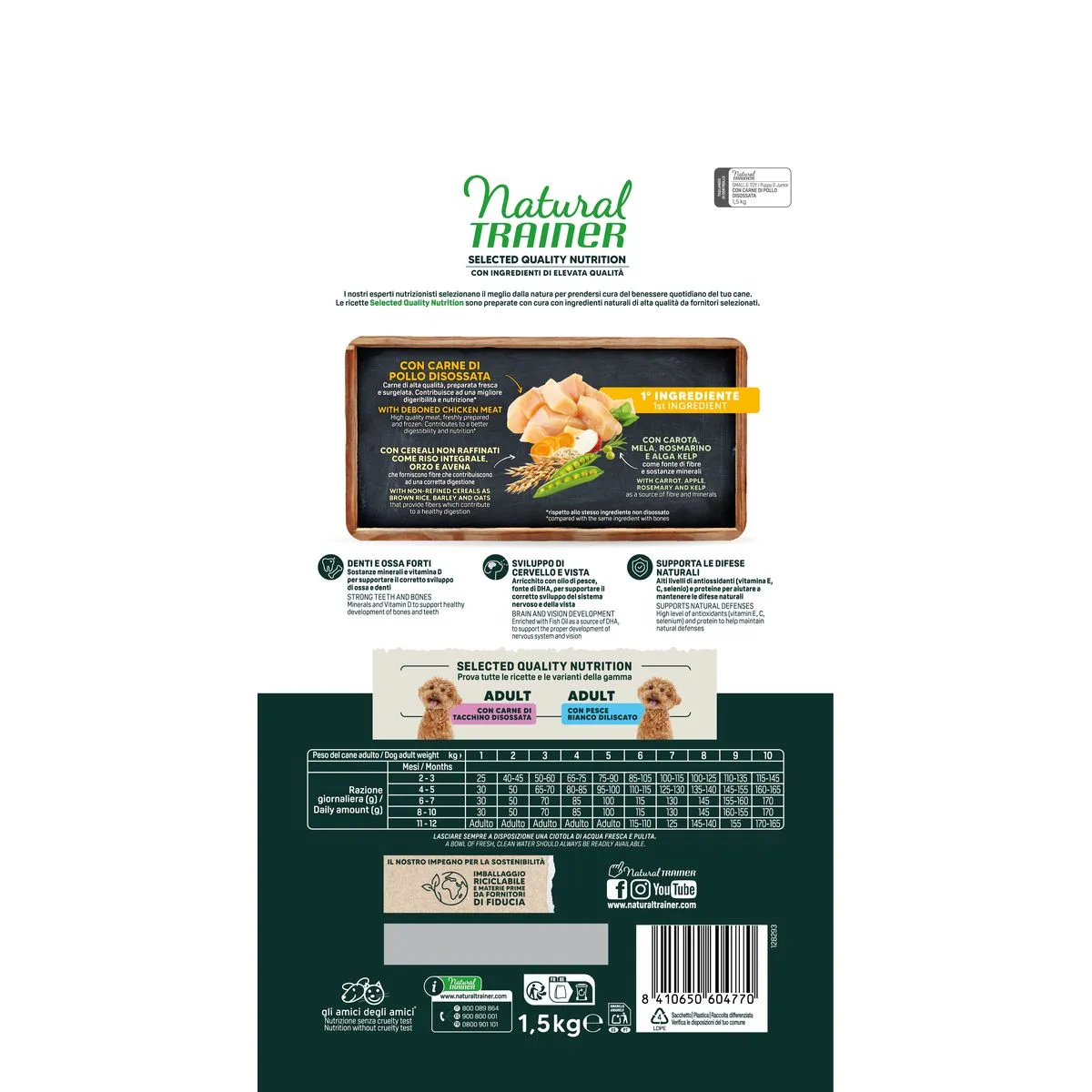 Natural Trainer SQN Puppy Small Pollo