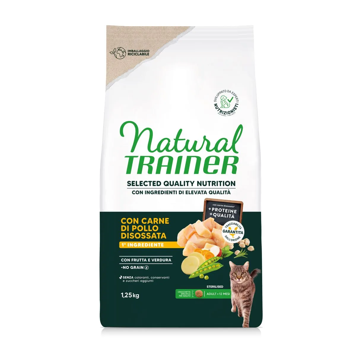 Trainer Cat SQN No Grain Sterilized Pollo