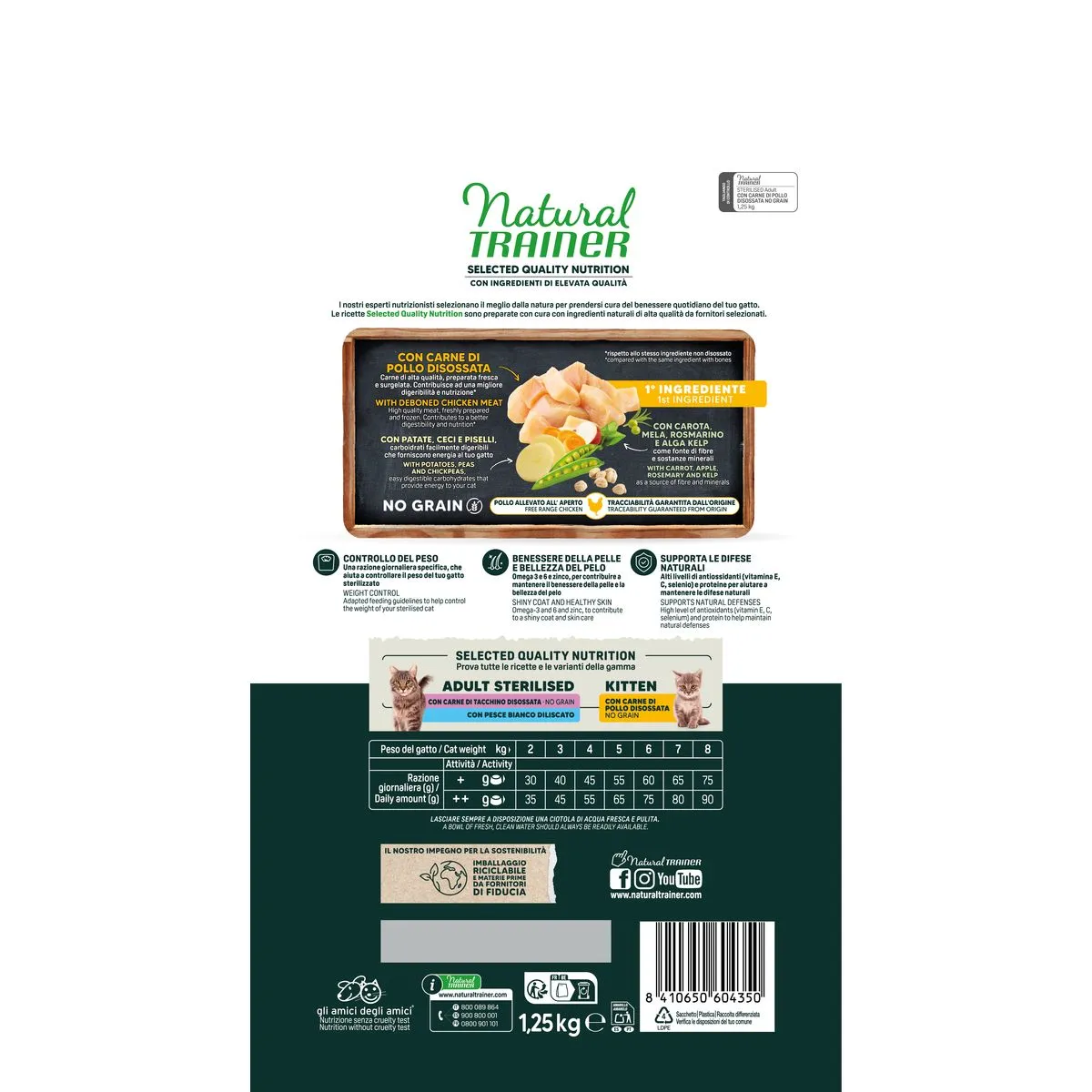 Trainer Cat SQN No Grain Sterilized Pollo